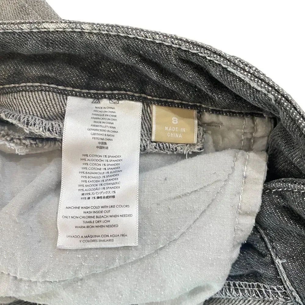 Michael Kors size 8 jeans silver gray zipper pockets skinny